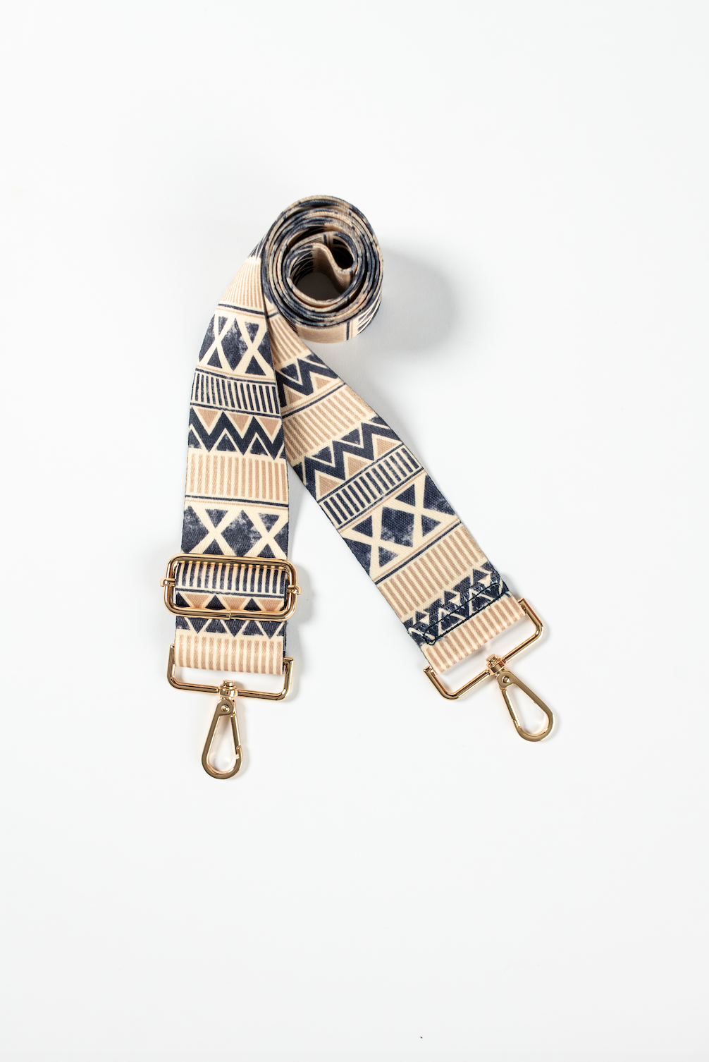 Dark Blue & Beige Chevron Geometric Strap