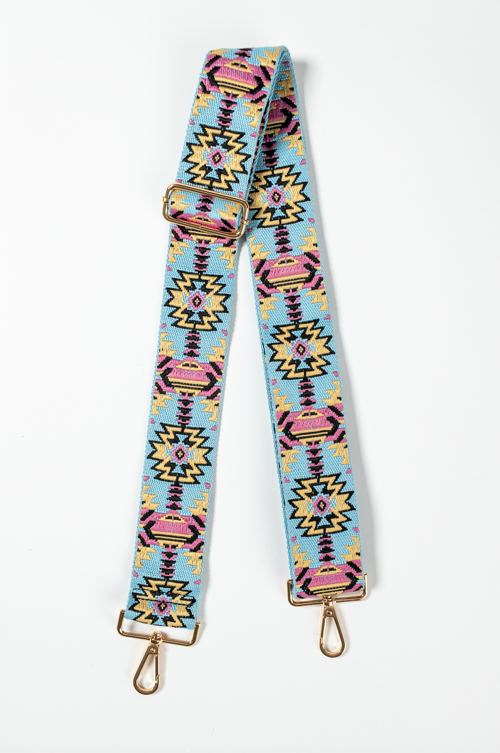 Light Blue, Pink and Yellow Aztec Strap