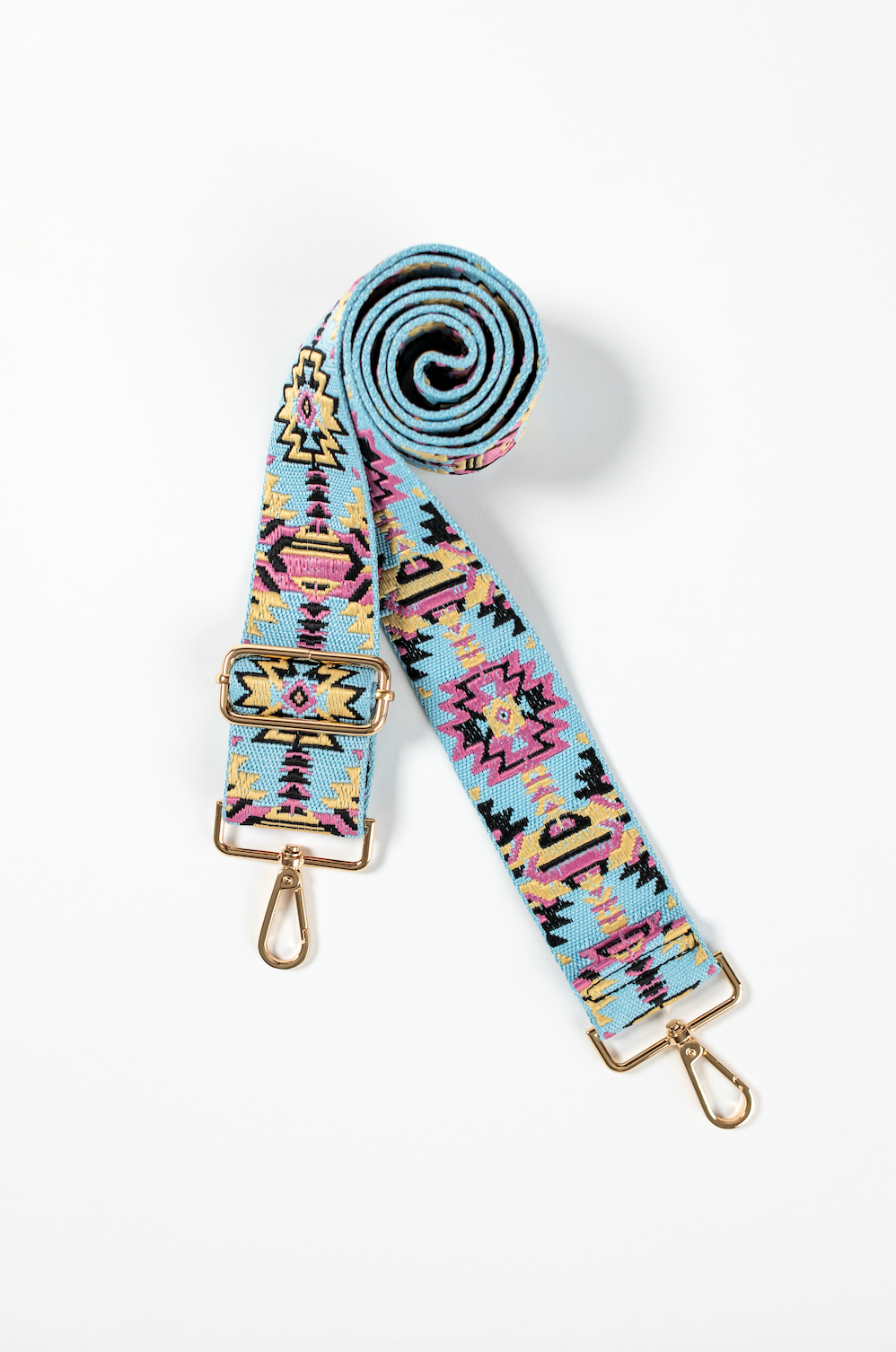 Light Blue, Pink and Yellow Aztec Strap