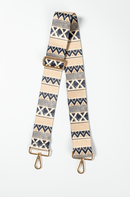 Dark Blue & Beige Chevron Geometric Strap