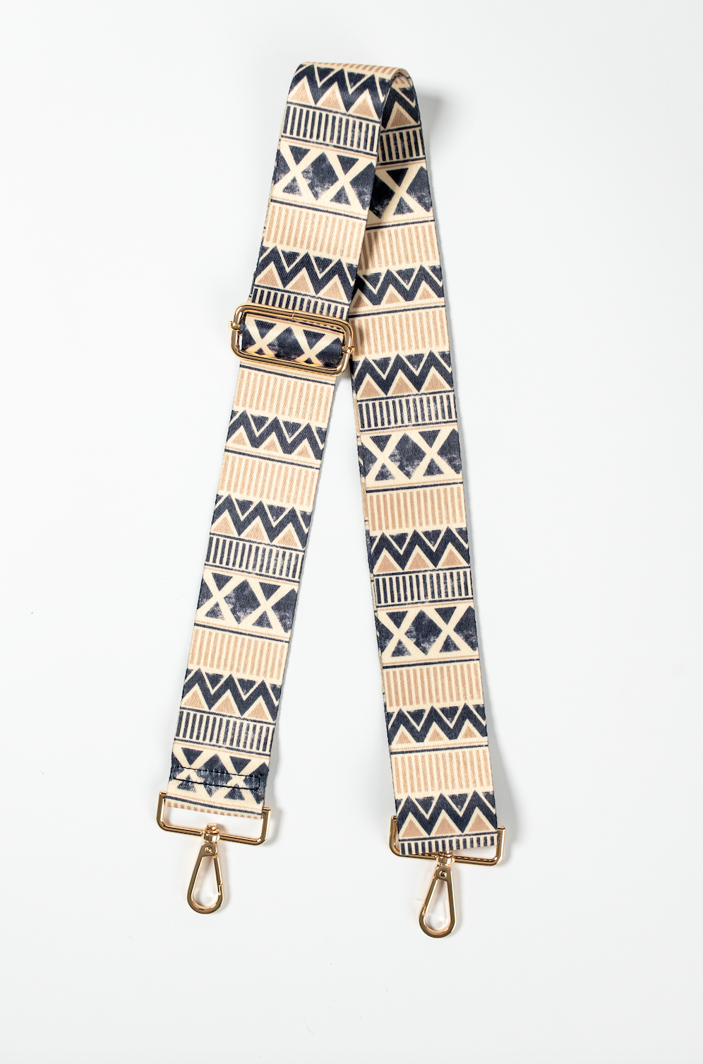 Dark Blue & Beige Chevron Geometric Strap