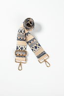 Dark Blue & Beige Chevron Geometric Strap