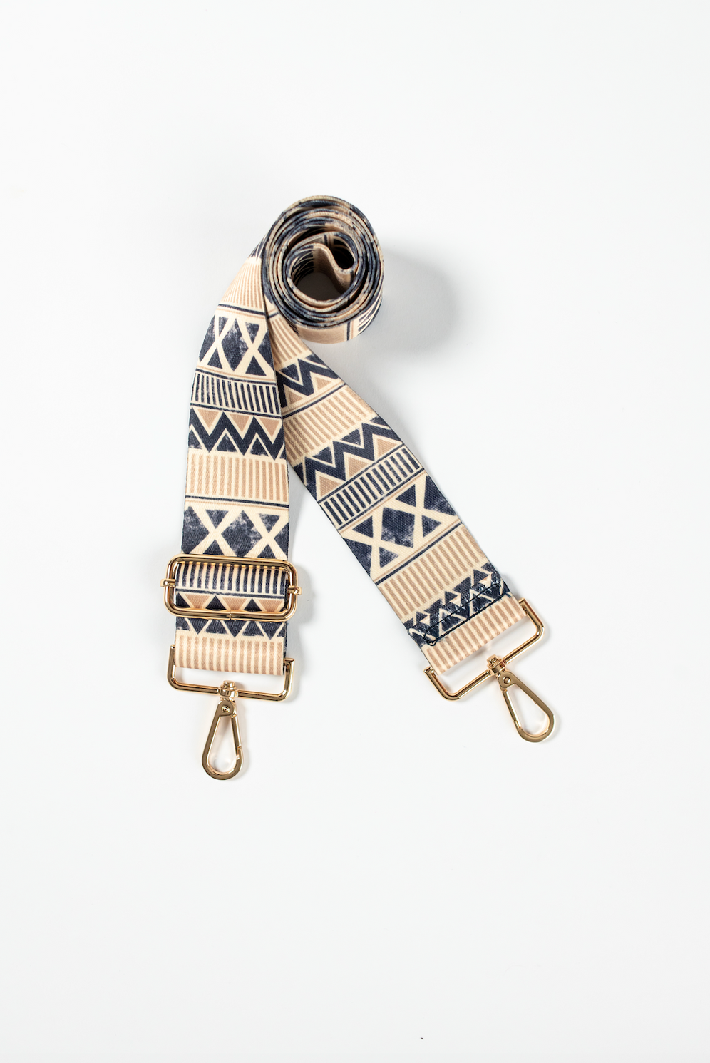 Dark Blue & Beige Chevron Geometric Strap