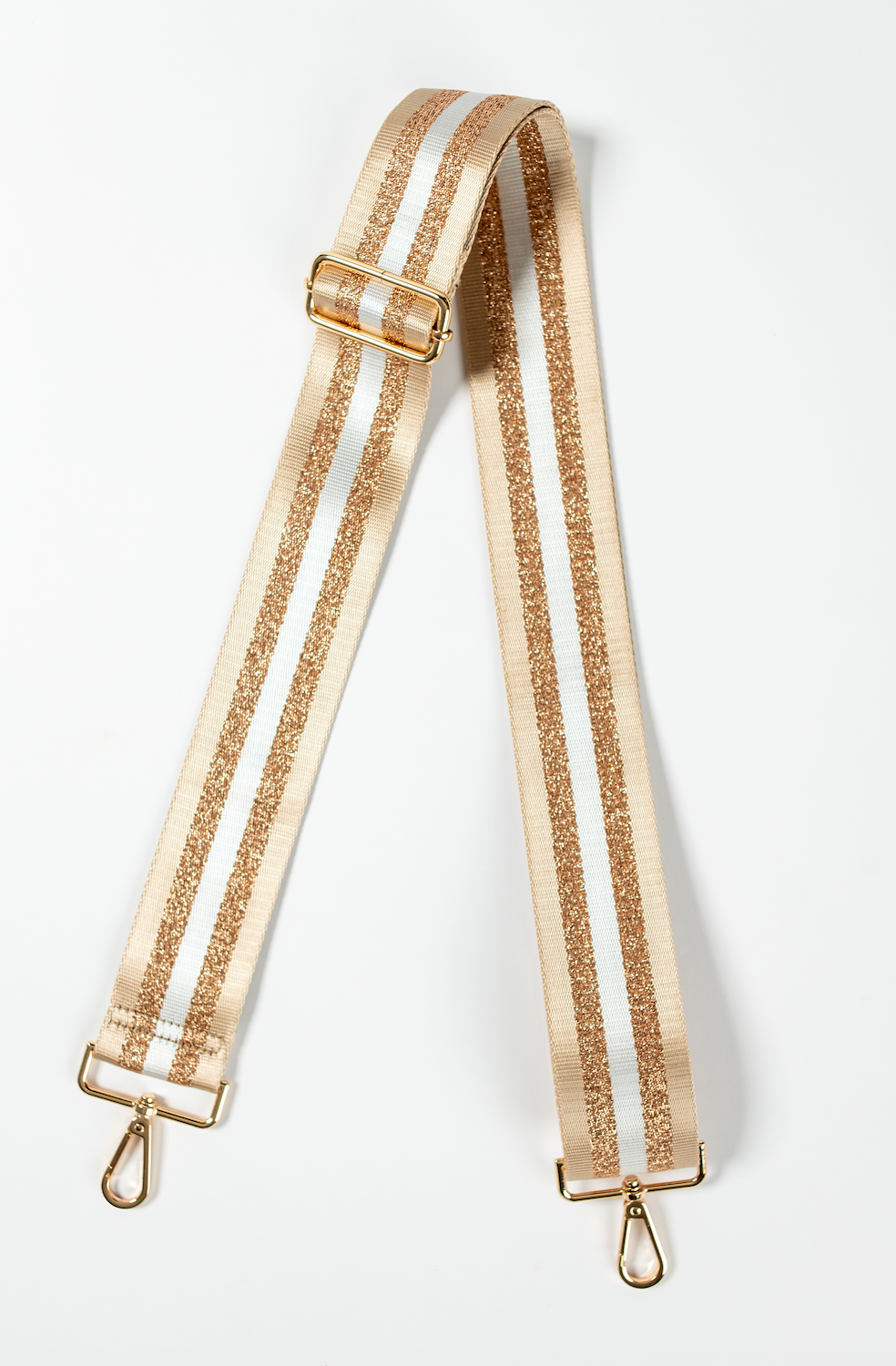 Tan & White Stripe Glimmer Strap