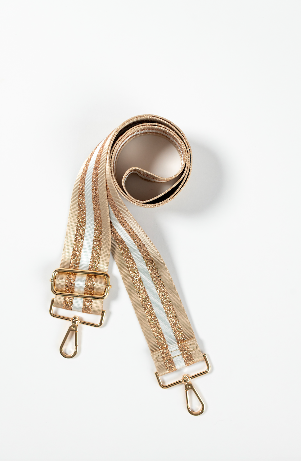 Tan & White Stripe Glimmer Strap