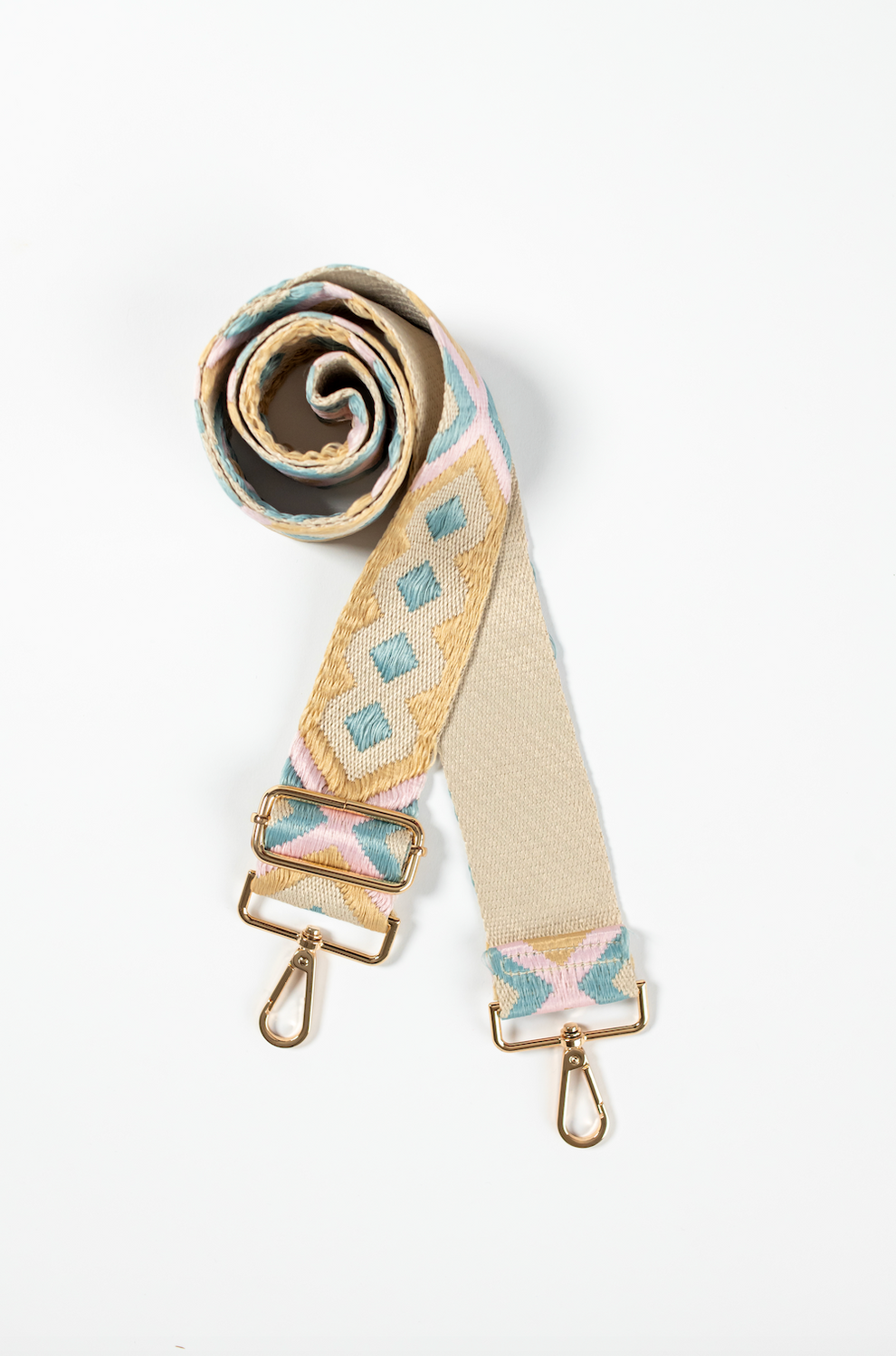 Light Blue, Pink & Tan Geometric Strap
